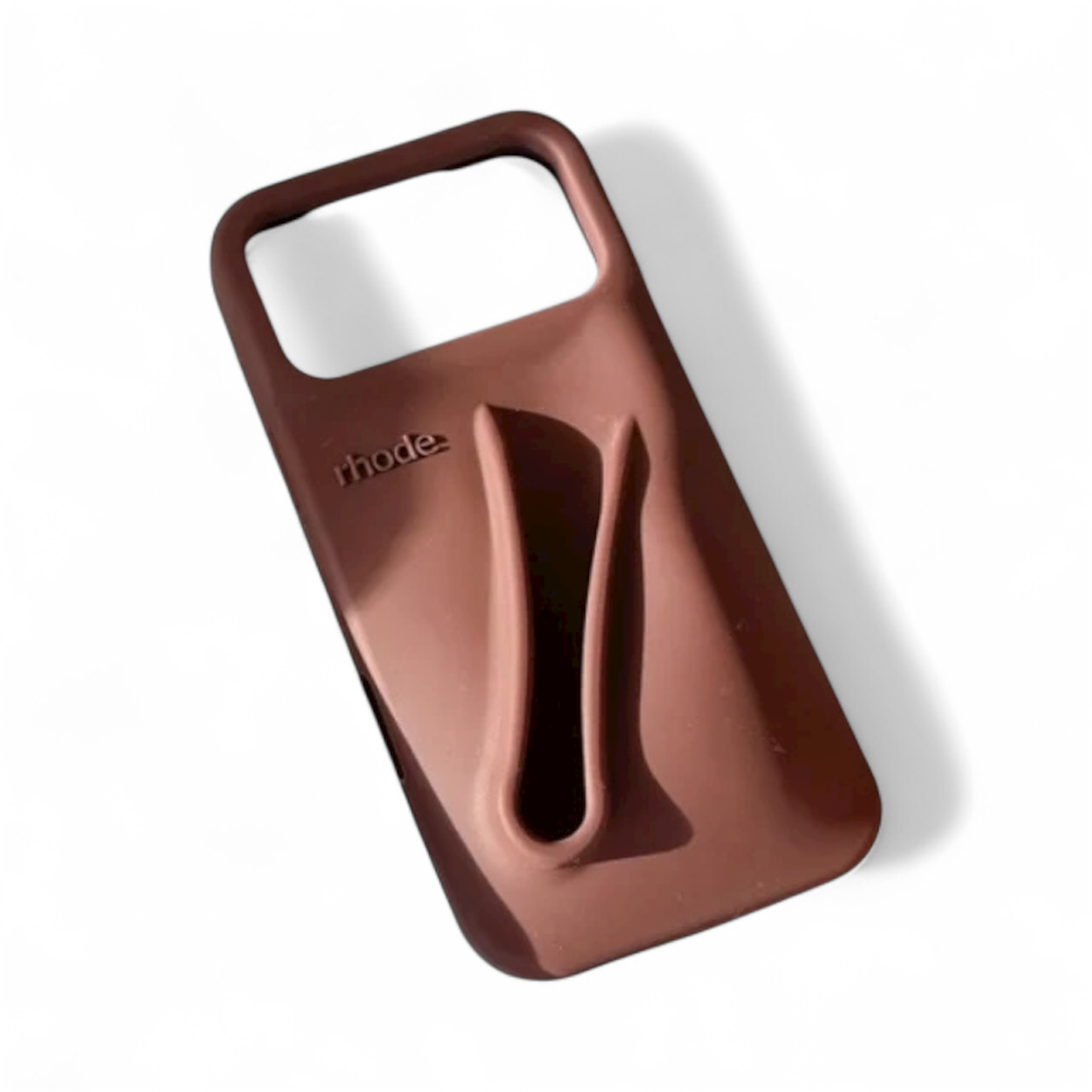 With Lip Gloss Kit Silicon Phone Case for iPhone - Dark Brown Expresso Colour