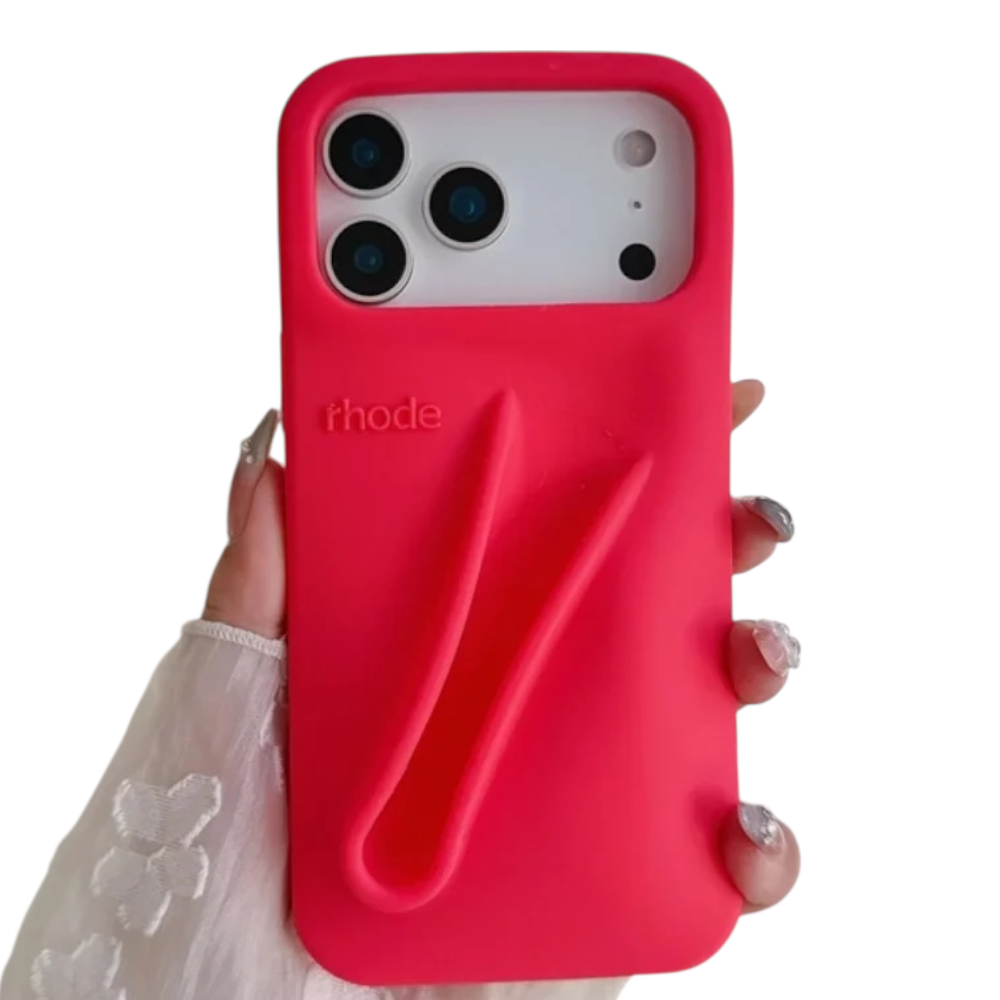 With Lip Gloss Kit Silicon Phone Case for iPhone - Red Colour