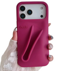 With Lip Gloss Kit Silicon Phone Case for iPhone - Raspberry Colour