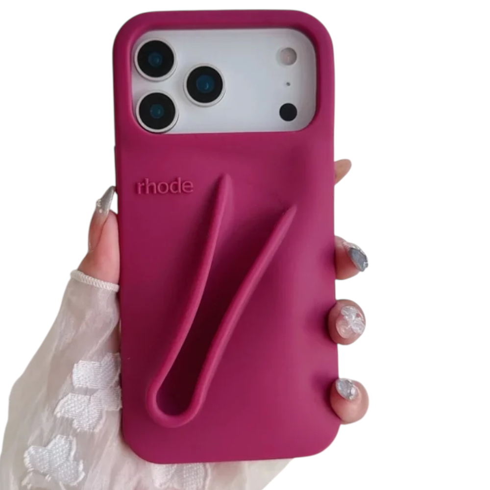 With Lip Gloss Kit Silicon Phone Case for iPhone - Raspberry Colour