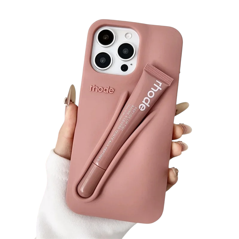 Lip Gloss Kit Silicon Phone Case for iPhone - Toast