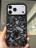 Black Lace Pattern Phone Case For iPhone Models