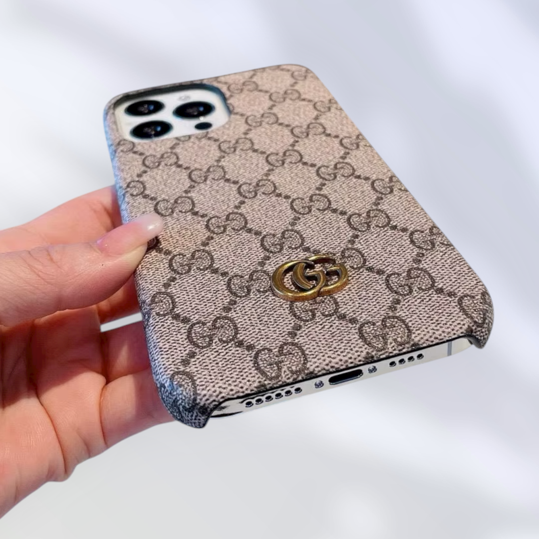 GG Monogram Ophidia Case for iPhone - Brown Beige