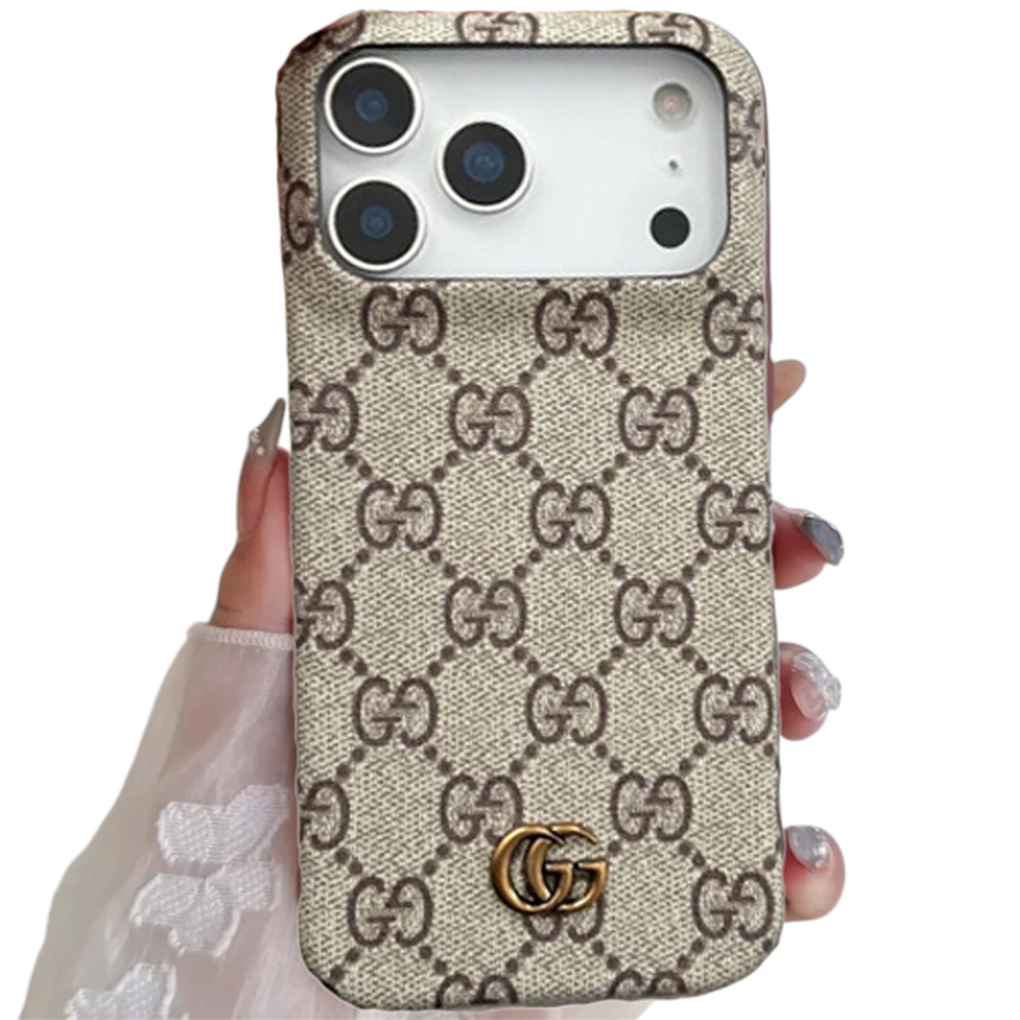 GG Monogram Ophidia Case for iPhone - Brown Beige