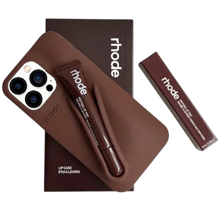 Lip Gloss Kit Silicon Phone Case for iPhone - Espresso