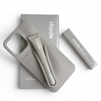 With Lip Gloss Kit Silicon Phone Case for iPhone - Grey Silver Colour