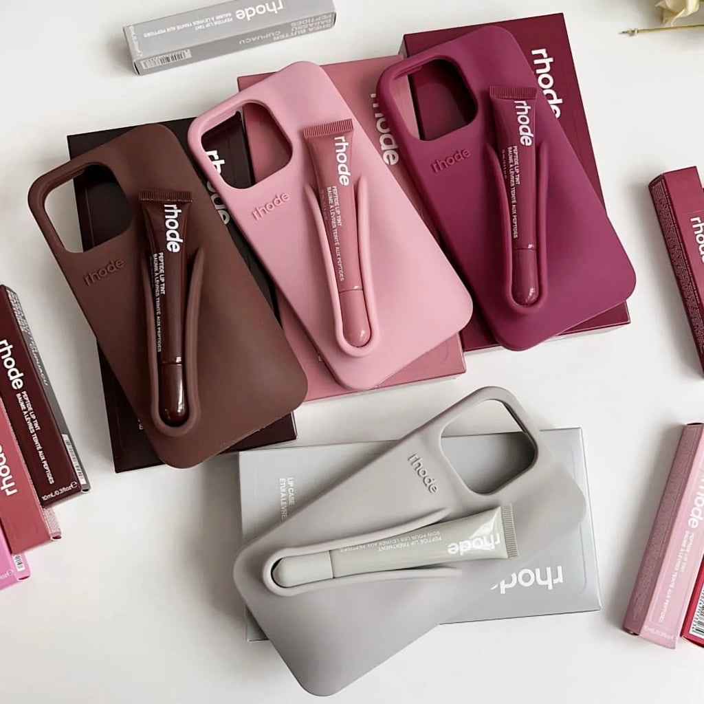 Lip Gloss Kit Silicon Phone Case for iPhone - Raspberry