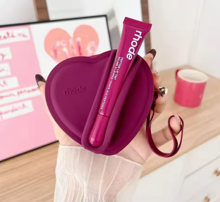 Heart Lip Gloss Bag & Coin Purse Organizer incl. Lip Gloss