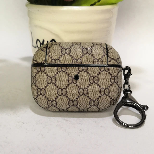 Luxury Monogram Designer Cover for Airpods 3 Pro 2 1 Earphone Bag Protective Case Air Pod Box with Keychain