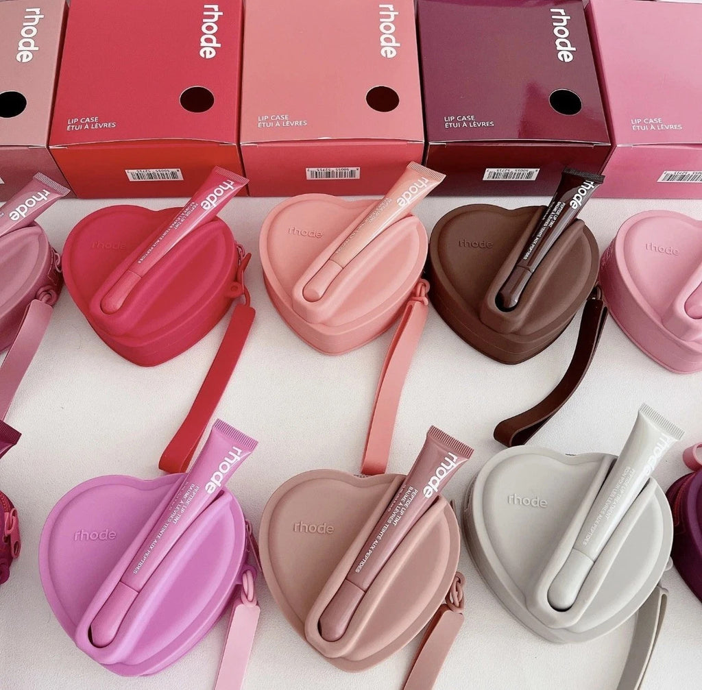 Heart Lip Gloss Bag & Coin Purse Organizer incl. Lip Gloss