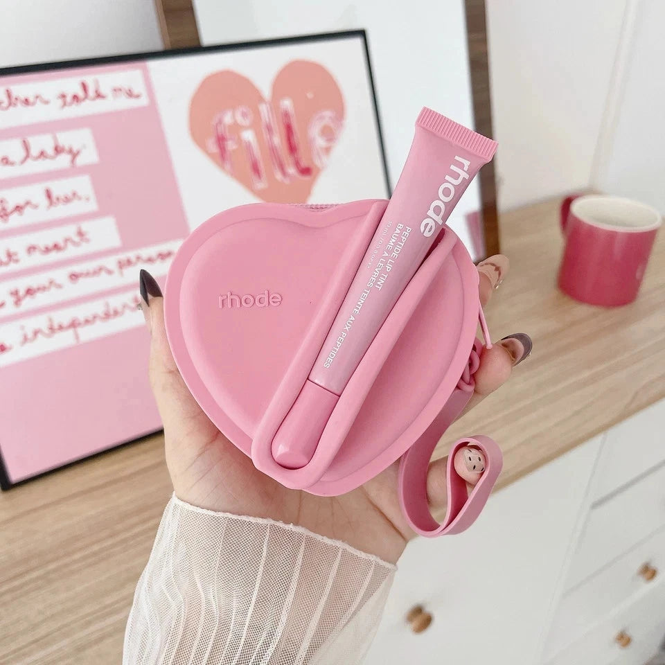 Heart Lip Gloss Bag & Coin Purse Organizer incl. Lip Gloss