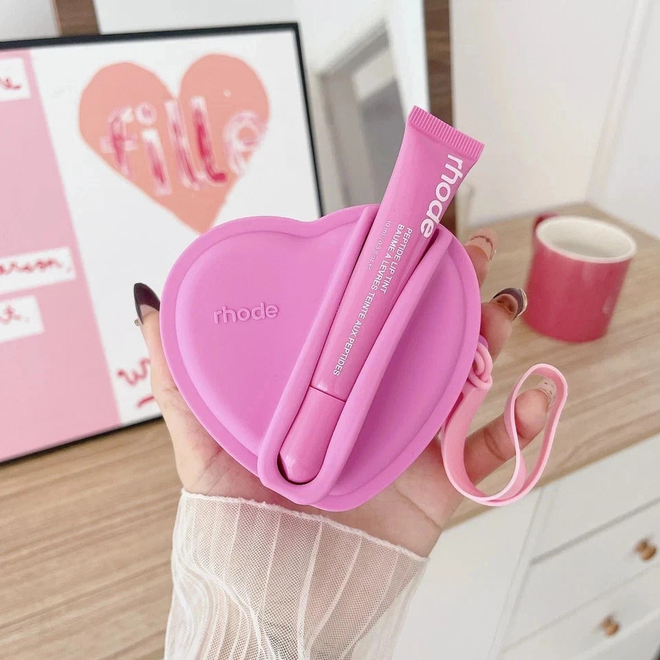 Heart Lip Gloss Bag & Coin Purse Organizer incl. Lip Gloss