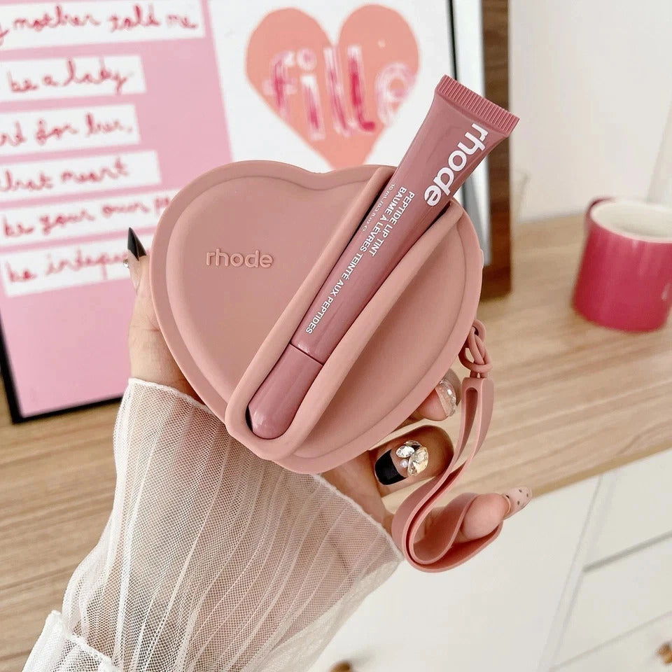 Heart Lip Gloss Bag & Coin Purse Organizer incl. Lip Gloss