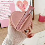 Heart Lip Gloss Bag & Coin Purse Organizer incl. Lip Gloss